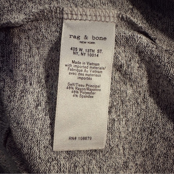 Rag & Bone Heather Gray Marled Slouchy V-Neck Knit Long Sleeve Top Size XS - Picture 3 of 10